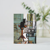 黒猫の緑の窓 ポストカード (スタンド正面)