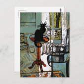 黒猫の緑の窓 ポストカード (正面/裏面)