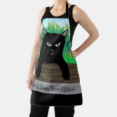 黒猫の緑の草、グレーバンド、中 エプロン (インサイチュ)
