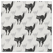 黒猫の繰り返しパターンデザイン ファブリック (クローズアップ)