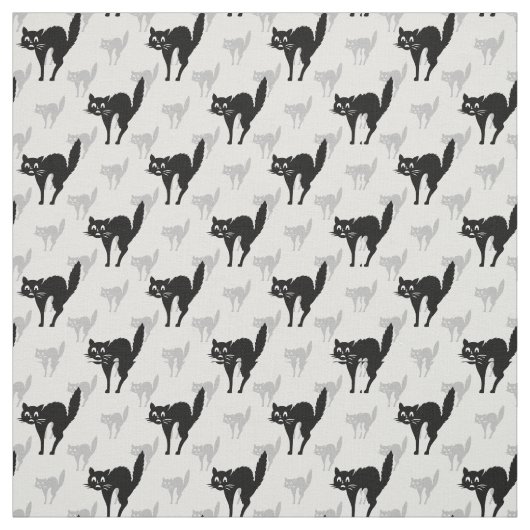 黒猫の繰り返しパターンデザイン ファブリック (見本)