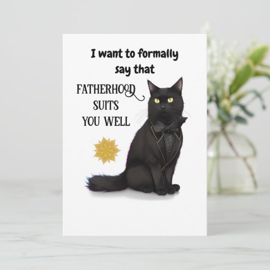 黒猫の美しい最高のパパ永遠の父の日カード 招待状 (スタンド正面)