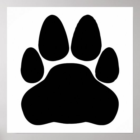 黒猫の肉球の形 ポスター (正面)