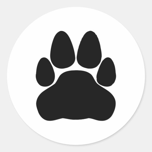 黒猫の肉球の形 ラウンドシール (正面)