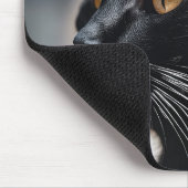 黒猫の肖像画 マウスパッド (コーナー)
