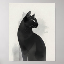 黒猫の肖像画 壁のアート 最高のギフト ポスター