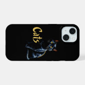  黒猫の肖像画 iPhone 15ケース (裏面横)