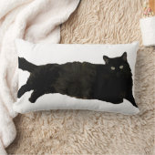 黒猫の腰枕 ランバークッション (ブランケット)