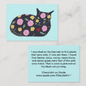 黒猫の花の植物の猫はバ食べス。カード 名刺 (正面/裏面)