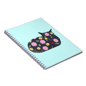 黒猫の花を植える猫がノートに食べもう ノートブック (右側)