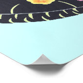 黒猫の花を植える猫はポスターを貼食べる ポスター (角)