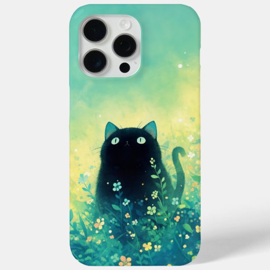 黒猫の花畑の幻想 Case-Mate iPhoneケース (裏面)