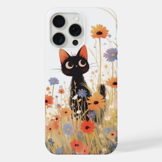 黒猫の花畑リトリート iPhoneケース (裏面)