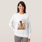 黒猫の花畑リトリート Tシャツ (正面フル)