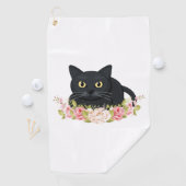 黒猫の花 ゴルフタオル (インサイチュ)