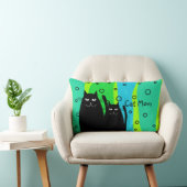 黒猫の芸術の枕"猫お母さん" ランバークッション (椅子)