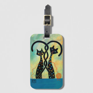 黒猫の荷物のラベル ラゲッジタグ