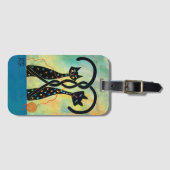 黒猫の荷物のラベル ラゲッジタグ (正面横)