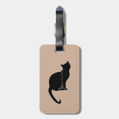 黒猫の荷物のラベル ラゲッジタグ (裏面縦)