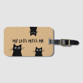 黒猫の荷物タグ ラゲッジタグ (正面横)