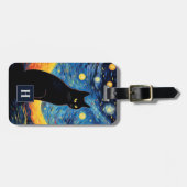 黒猫の荷物タグ ラゲッジタグ (正面横)