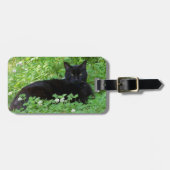 黒猫の荷物タグ ラゲッジタグ (正面横)