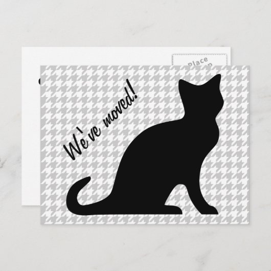 黒猫の葉書を引っ越してきた 案内ポストカード (正面/裏面)
