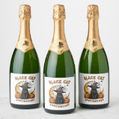 黒猫の薬局 – ハロウィーン魔性ムーン&プム スパークリングワインラベル (ボトル)
