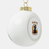 黒猫の薬局 – ハロウィーン魔性ムーン&プム セラミックボールオーナメント (左)