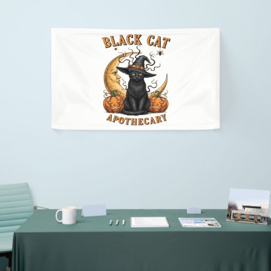 黒猫の薬局 – ハロウィーン魔性ムーン&プム 横断幕 (トレードショー)