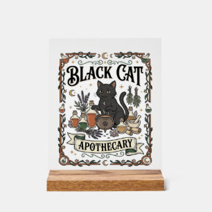 黒猫の薬局 猫 魔女 ミスティック アポセカリー アクリルサイン