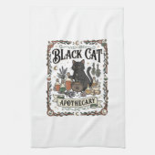 黒猫の薬局 猫 魔女 ミスティック アポセカリー キッチンタオル (縦)