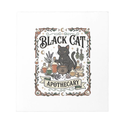 黒猫の薬局 猫 魔女 ミスティック アポセカリー ノートパッド (正面)