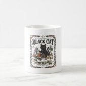 黒猫の薬局 猫 魔法使い 神秘的なアポセカリー コーヒーマグカップ (中央)