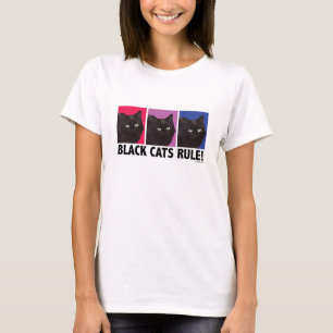黒猫の規則! 女性によって合われるティー Tシャツ