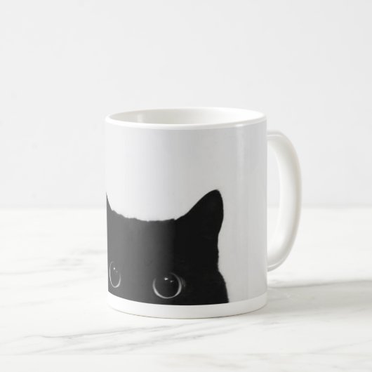 黒猫の視線マグ コーヒーマグカップ (正面右)