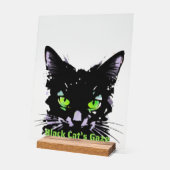 黒猫の視線 アクリルサイン (傾斜)