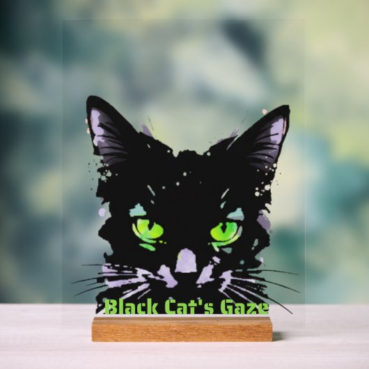 黒猫の視線 アクリルサイン (ニュートラル)