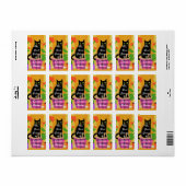 黒猫の観葉植物この本は ラベル (フルシート)