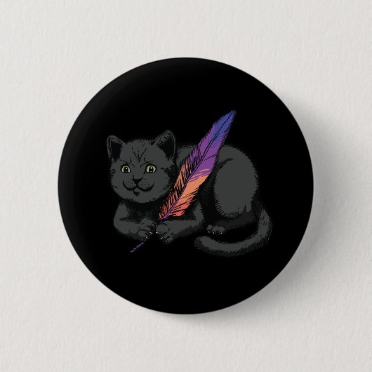 黒猫の詩人 缶バッジ (正面)