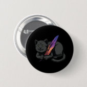 黒猫の詩人 缶バッジ (正面&裏面)