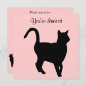 黒猫の誕生日の招待状 招待状 (正面/裏面)