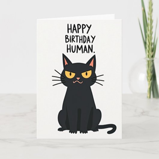 黒猫の誕生日カード カード (正面)