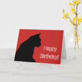 黒猫の誕生日カード カード (黄色い花)