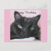 黒猫の誕生日ポストカード ポストカード (正面)