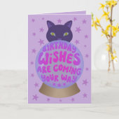 黒猫の誕生日占い カード (黄色い花)