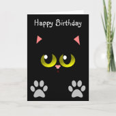 黒猫の誕生日 カード (正面)