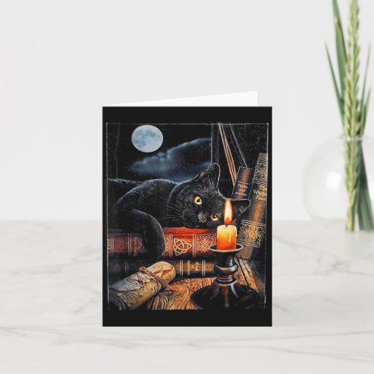 黒猫の読書 ウィッチクラフトの儀式 カード (正面)