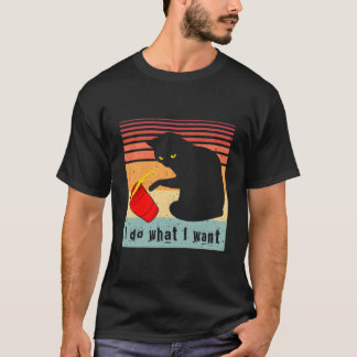 黒猫の赤いカップ 私の猫が欲しい Tシャツ