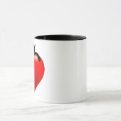 黒猫の赤いハートのバレンタインのジプシーの占いカード マグカップ (中央)